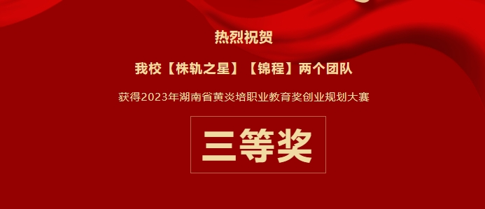 創業之夢，省賽顯豪情——我校榮獲2023年湖南省“黃炎培”職業教育獎創業規劃大賽三等獎